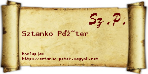 Sztanko Péter névjegykártya