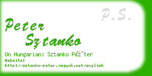 peter sztanko business card